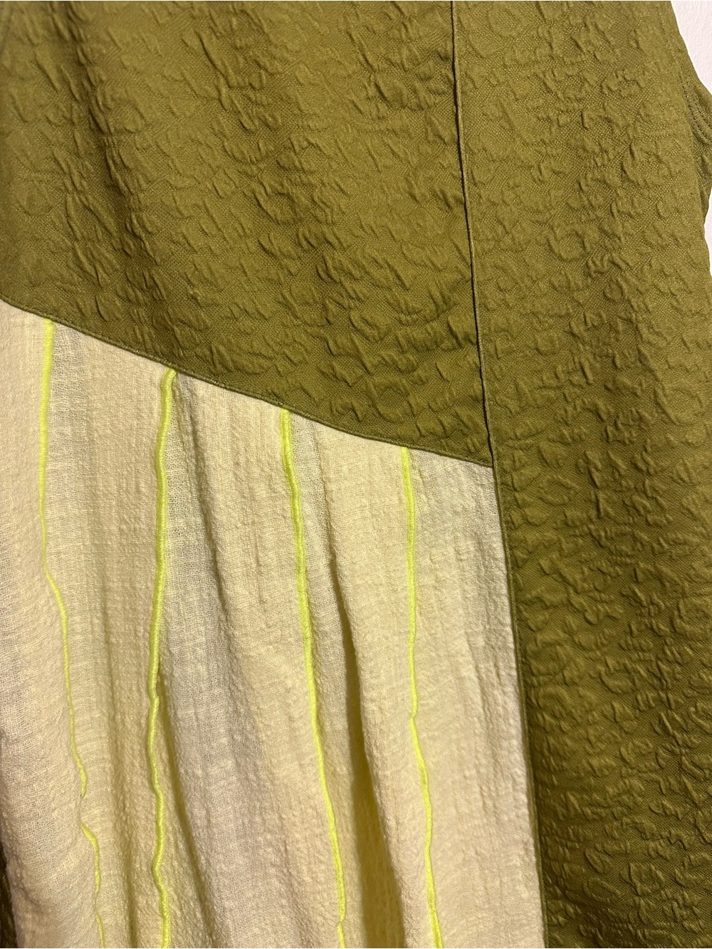 Lanoosh Olive Green + Yellow Stripe Sleeveless Dress - Picture 7 of 7